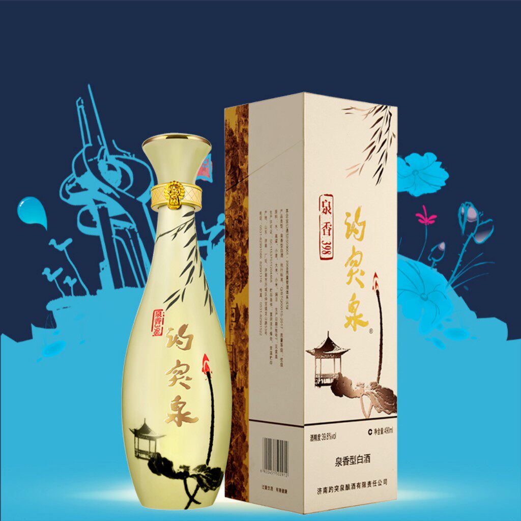 山东特产白酒地方酒 鲁酒趵突泉398泉香型白酒 泉香398趵突泉白酒