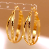 夸张耳环交叉设计独特大气款 高级感气质金色耳圈时尚 ins轻奢个性