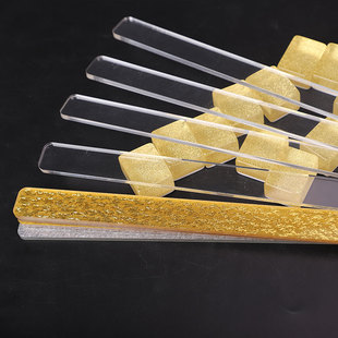 亚克力水晶透明黄金色牌尺台湾尺子麻将尺带庄字排尺麻将棒棍子