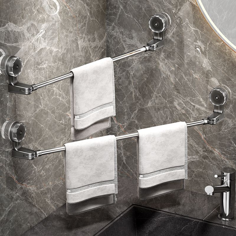 吸盘式毛巾架可伸缩旋转移动浴室浴巾架免打孔毛巾杆卫生间置物架