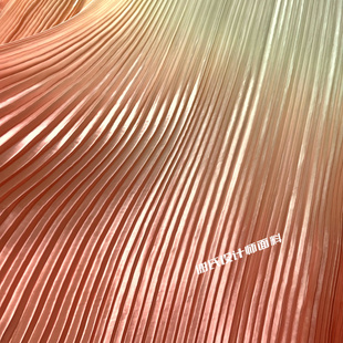 原创渐变秋叶黄缎面压皱百褶布料 风琴褶立体古风DIY设计师面料