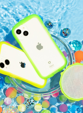 iFace荧光高透钢化玻璃手机壳适用iPhone 14 pro max/15ProMax透明防摔手机保护套苹果硬壳Hamee防刮