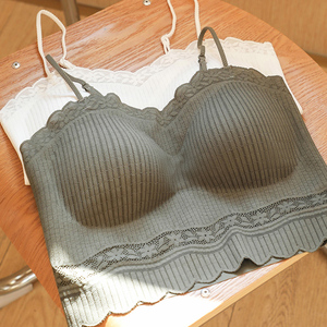 新款蕾丝拼接抹胸吊带背心带胸垫免穿内衣打底文胸裹胸性感内衣