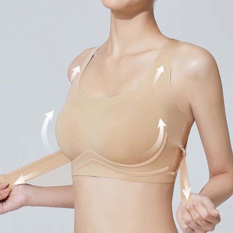 前扣矫姿内衣女无痕小胸聚拢不空杯防下垂收副乳塑型美背运动文胸
