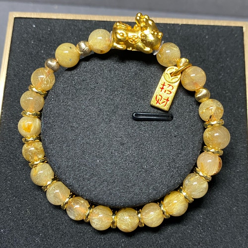 Wx038 约7mm金发晶貔貅款八方来财