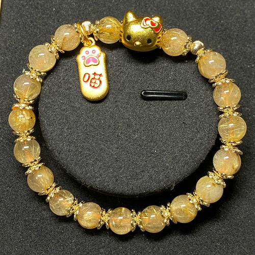 Wx013 7mm可爱猫咪 金发晶