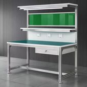 德国品质铝合金工作台铝型材单面维修检验台车间装 配防静电操作台