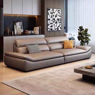 德国品质真皮沙发意式沙发客厅现代轻奢简约小户型超宽帆船坐深直