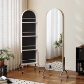 德国品质全身镜移动旋转书架穿衣镜卧室试衣中古杂志架家用一体落