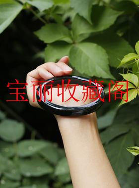 高精选新疆和田玉方圆款玉镯方条形青玉手镯贵妃玉石镯子小清新款