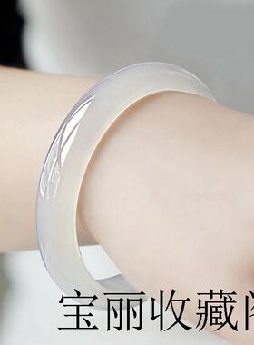 精选玉髓手镯少女细款玛瑙玉手镯生日礼物送女友送妈妈荔枝冻玉镯
