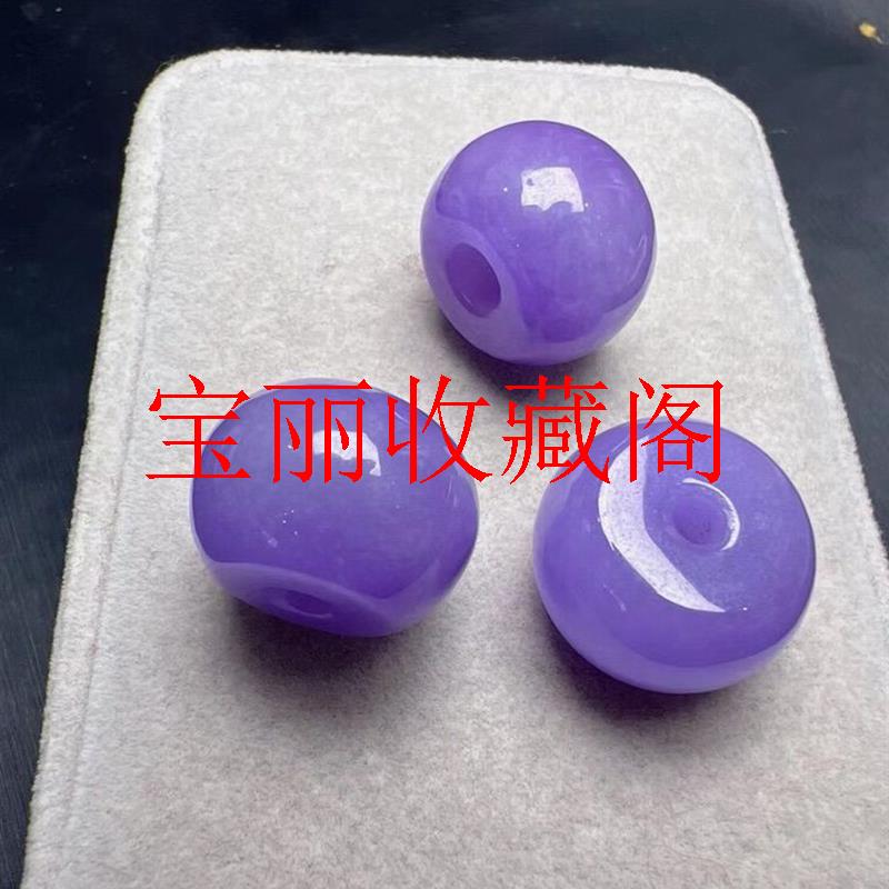缅甸高端翡翠色冰种紫罗兰色路路通圆珠新中式挂件玉石转运珠吊坠