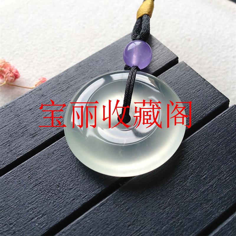 高端缅甸翡翠色高冰平安扣玉坠新中式老坑冰种平安扣玉坠油润挂件