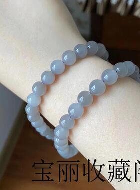 精选新疆和田玉色烟紫料圆珠项链锁骨链玉质温润细糯清丽脱俗送礼