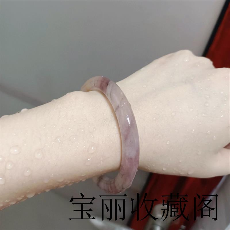 新疆金丝玉和田玉手镯女款叮当镯圆细条高端晴水少女玉镯精品百搭