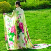 23年夏季 雪纺双面印花披肩高档外搭围巾多功能防晒丝巾沙滩巾 新款