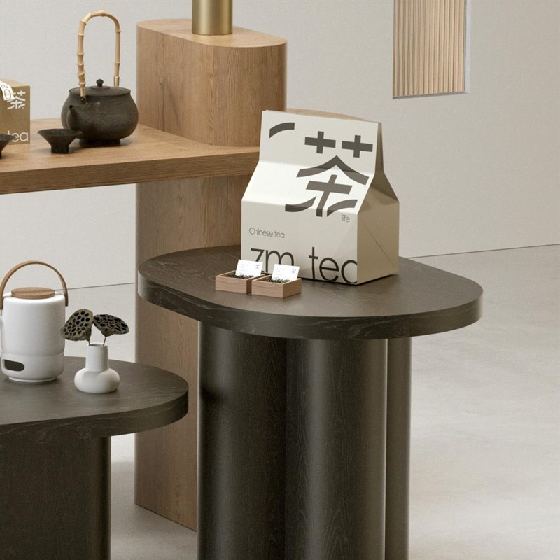 简约茶叶店铺高低流水台产品茶具展D示柜促销展示台中岛柜陈列货