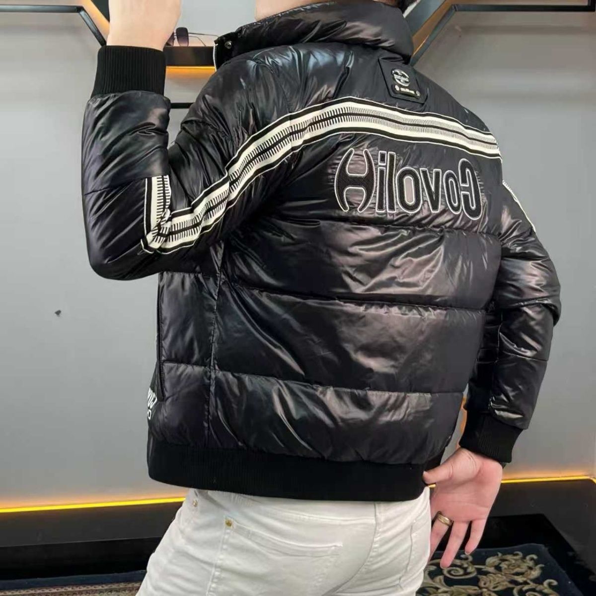 欧货高端秋冬季男士立领羽绒服保暖时尚90白鸭绒休闲羽绒外套厚款