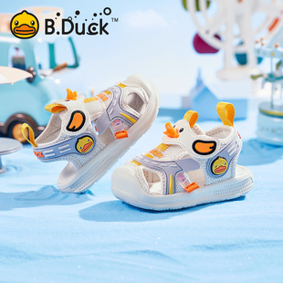 bduck小黄鸭男童凉鞋包头夏季新款儿童鞋女童宝宝机能鞋小童防滑