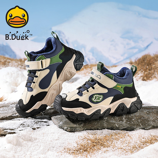 B.Duck小黄鸭男童防滑棉鞋2025冬季新款儿童加绒保暖鞋学生运动鞋