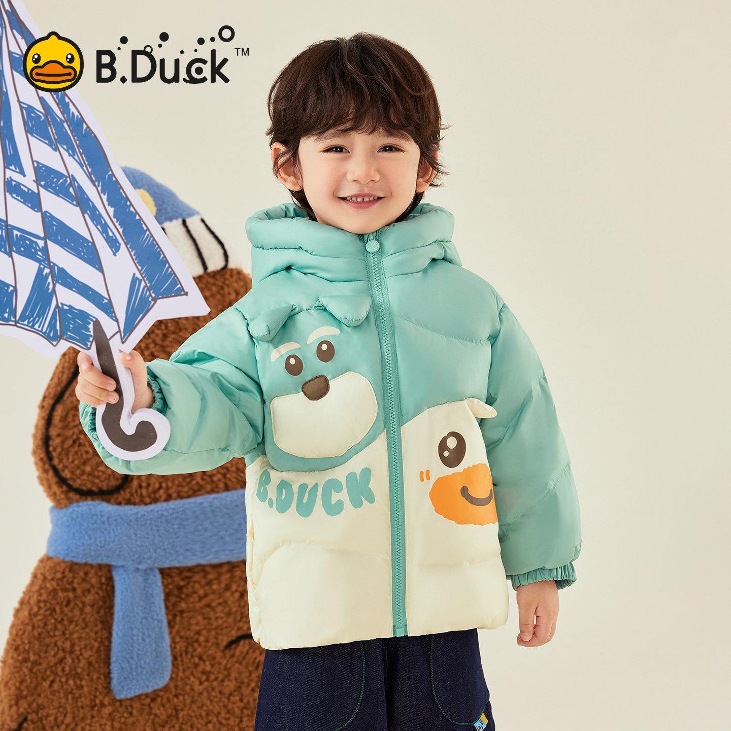 小黄鸭男女童宝宝羽绒服外套