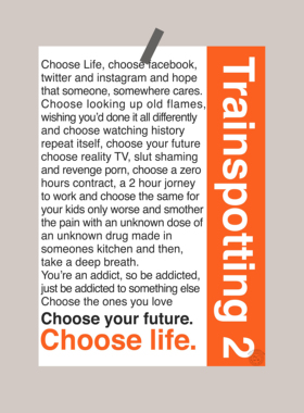 猜火车电影海报选择生活trainspotting经典对白家居装饰画报