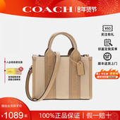 女士帆布拼皮迷你托特包手提斜挎女包 蔻驰新款 新年礼物 COACH