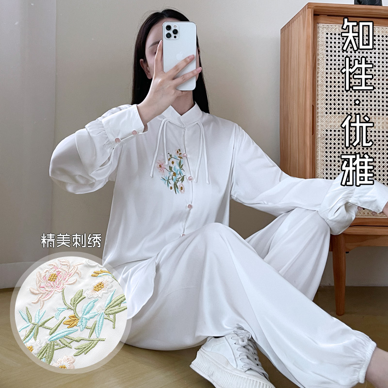 太极服2024新款夏季女款太极裤道服八段锦练功服太极拳新中式衬衫