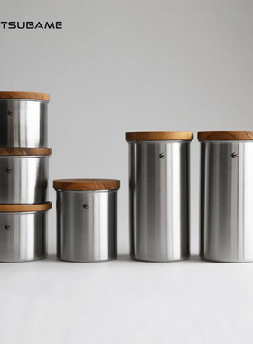 日本燕印TSUBAME咖啡豆粉专业密封罐不锈钢茶叶收纳保存储藏罐