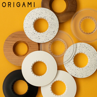 M折纸滴滤杯树脂实木杯托底座V60杯架 日本ORIGAMI滤杯底托 AIR