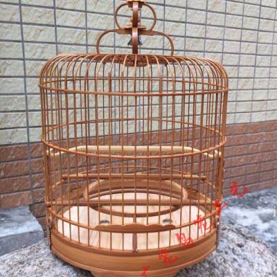 绣眼广笼五波脚 竹制清远金青黑白养笼广式老竹方圈方爪灰燕鸟笼o