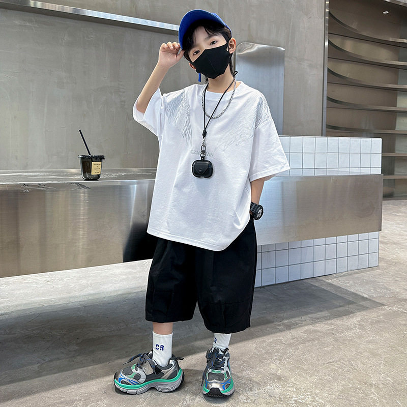 男童短袖短裤套装夏季薄款帅气2026新款儿童男孩夏款运动两件套潮