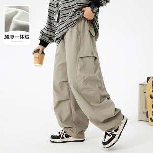 男童冬季户外伞兵加绒加厚工装裤2026新款学生儿童运动宽松裤子帅