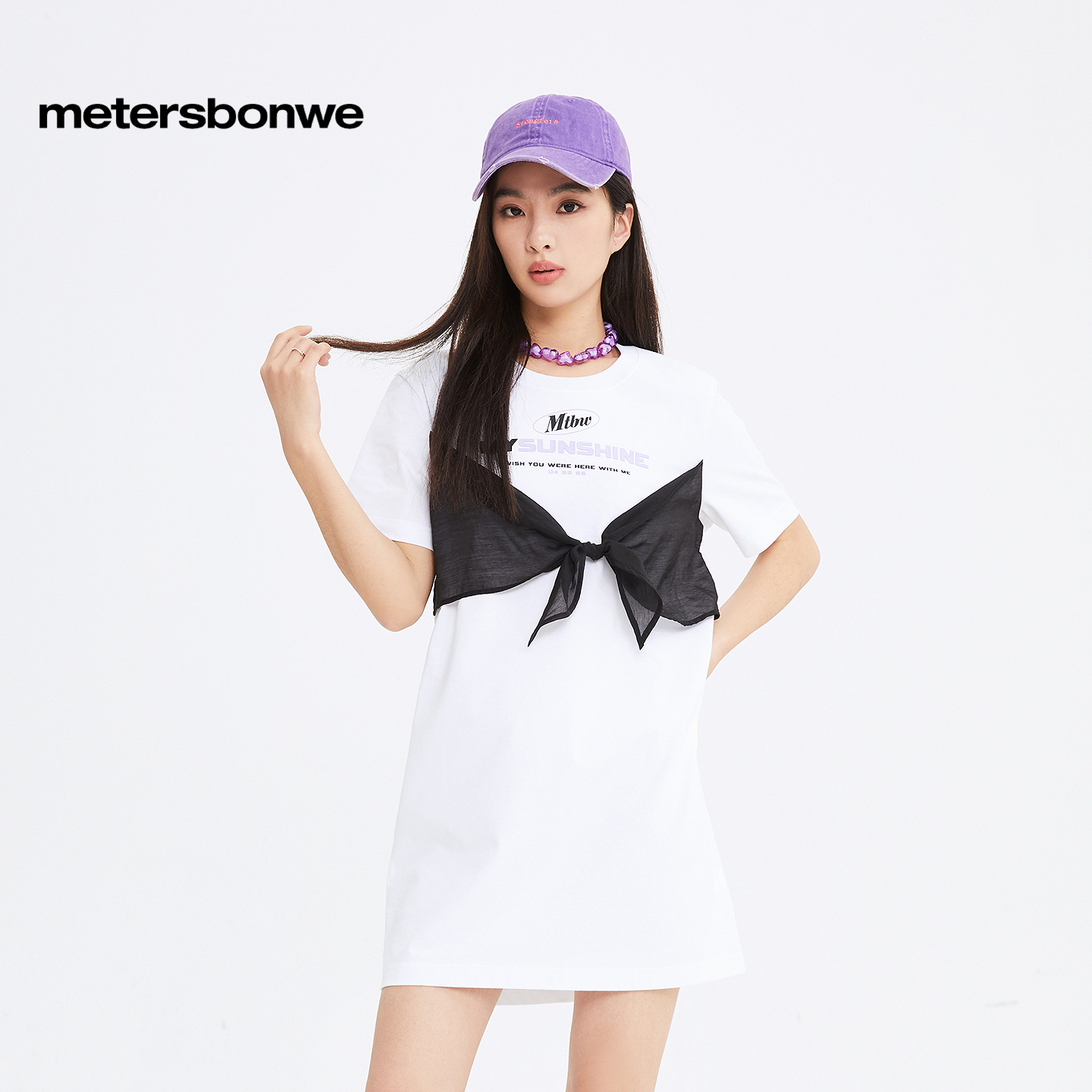 美特斯邦威短袖时尚蝴蝶结夏季