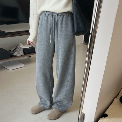 冬季加厚高腰显瘦香蕉阔腿裤女