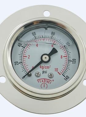 YEATHEL钢网清洗机压力表Y-40ZT/0-10KG/140PIS1/8耐压