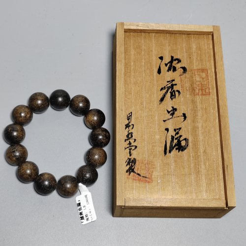 日本御念珠108佛珠天然结香芽庄奇棋楠沉香手串男女手链助眠老料