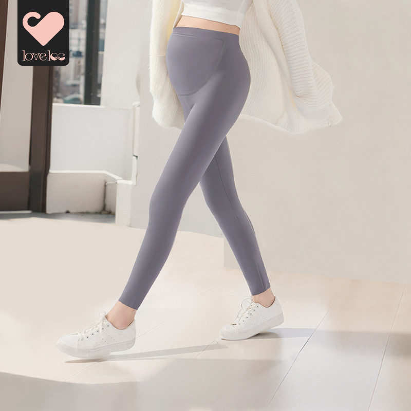 loveloc孕妇孕期薄绒秋冬打底裤