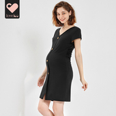 t恤裙子短袖 套装 高级欧美棉外出潮 新款 loveloc孕妇连衣裙孕妇秋装
