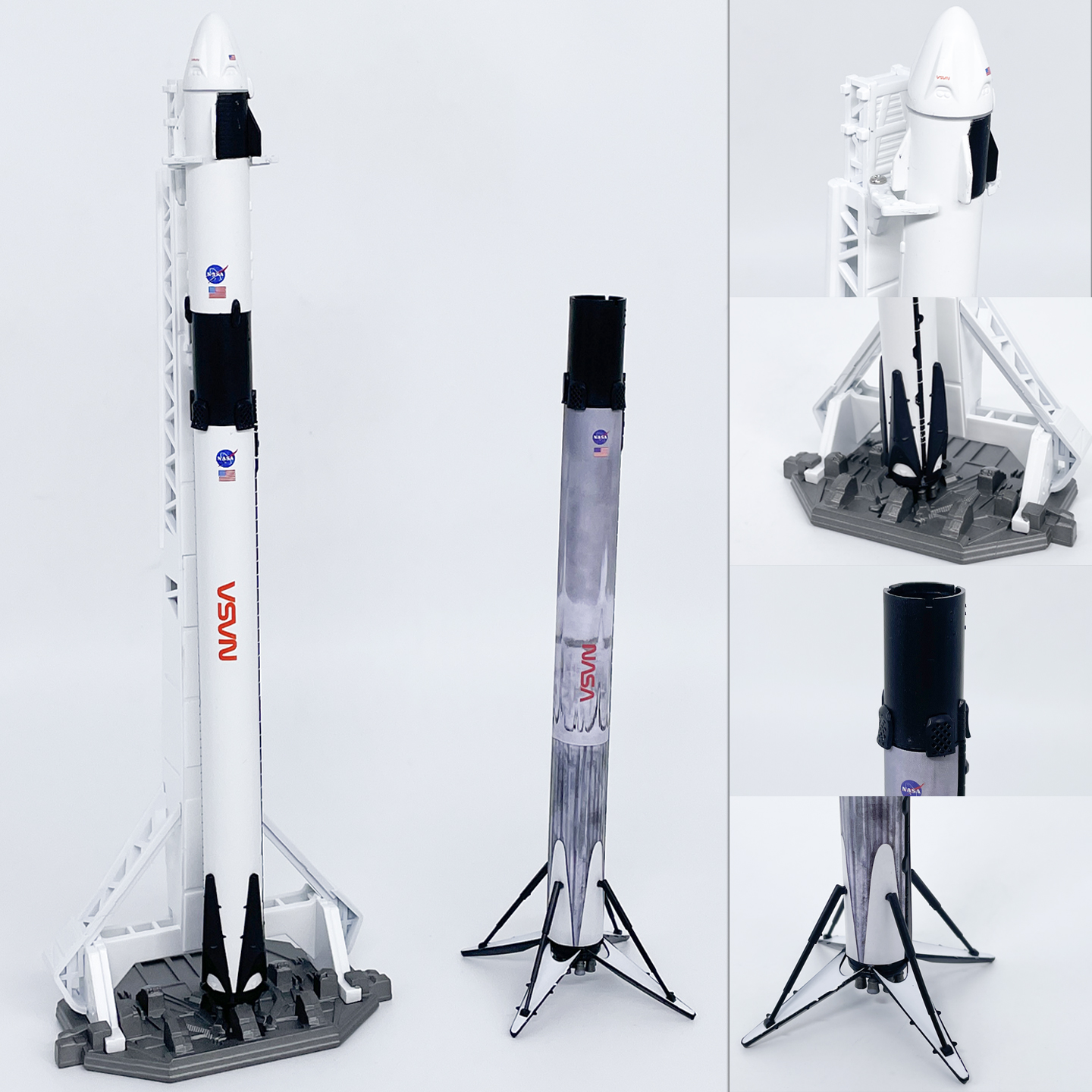 太空探索SpaceX猎鹰9号发射架回收火箭模型套装合金仿真成品1:200