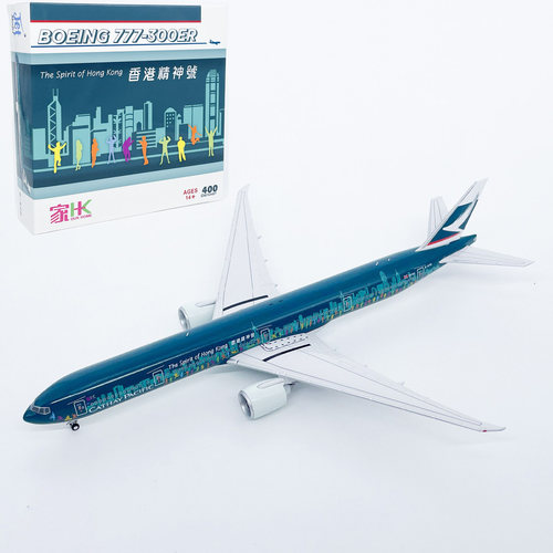 JET 1:400国泰波音B777-300ER客机B-KPB精神号仿真飞机模型合金