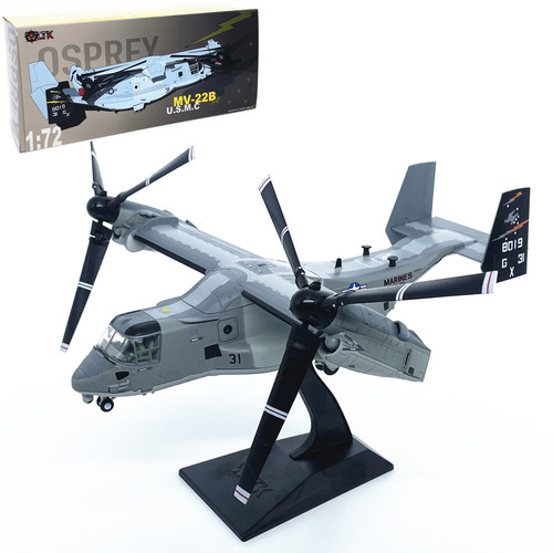 WLTK1:72美国MV-22B鱼鹰旋翼运输直升机模型合金飞机成品摆件