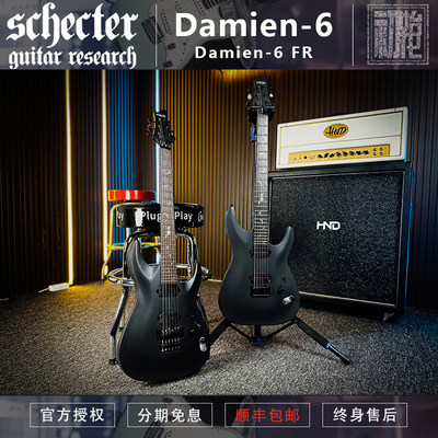 斯科特Schecter 印尼产小蝙蝠Damien-6/FR穿体双摇金属摇滚电吉他