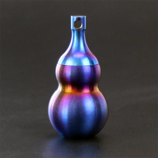 葫芦造型项链坠护身符吊坠纯钛挂坠随身救心丸密封防水防潮小药瓶