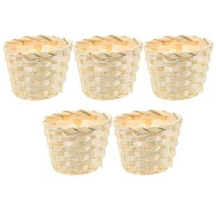 Flower Basket Baskets Fruit Woven Bamboo Container Pcs