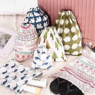 1pcs Shopping Bag Foldable Cotton Drawstring Grocery