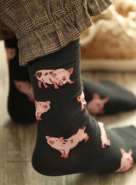 Japanese style Harajuku cartoon dog funny socks ladies feet