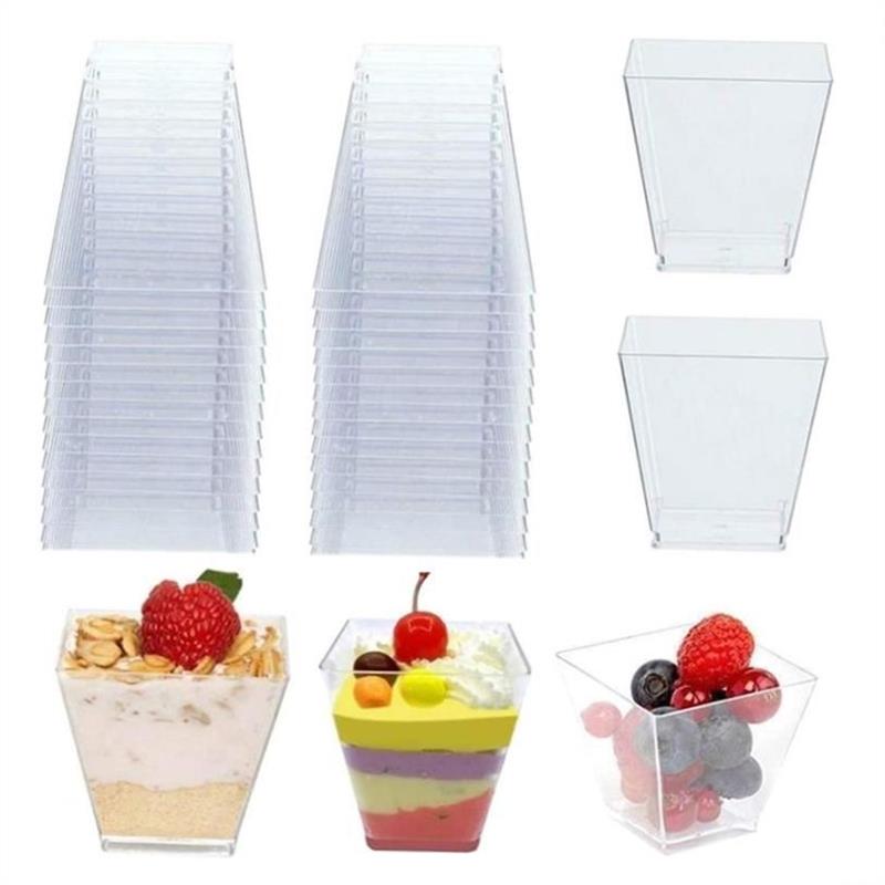 25/50/100pcs 60ML Disposable Plastic Dessert Cups Portion