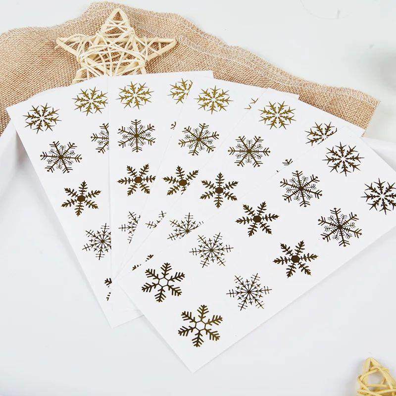 100pcs 28cm Gold Snowflake Stickers Clear PVC Sticker Gift