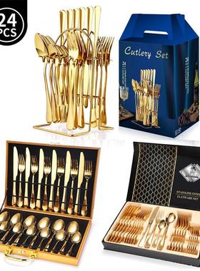 cutlery set Stainless Steel Flatware Silverware Set 24pcs